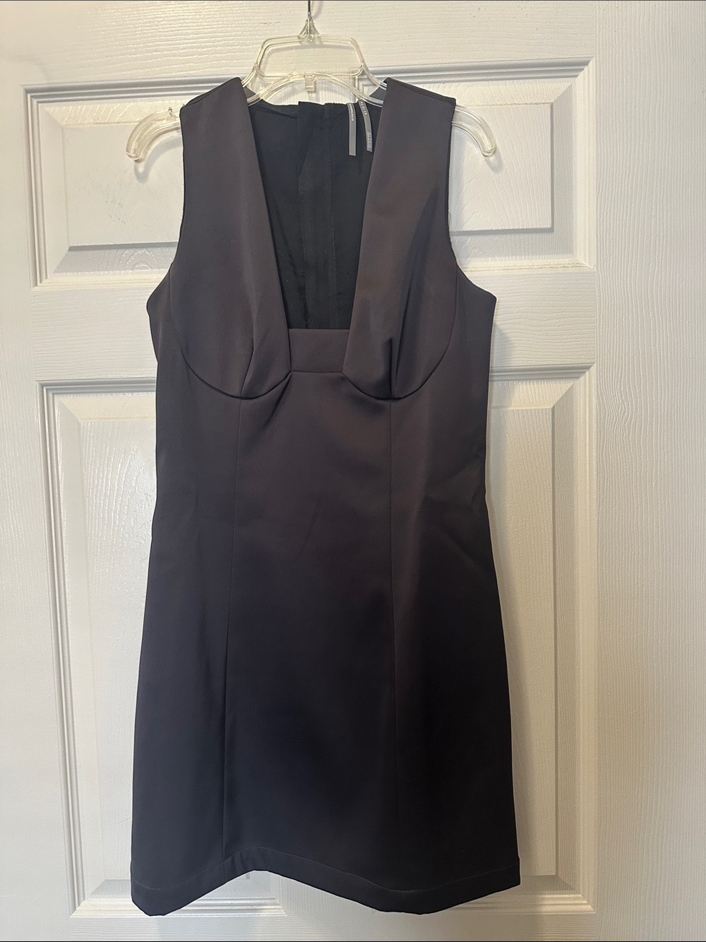 Anthropologie Satin Chocolate Mini Dress
